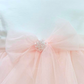 Abito cerimonia con fiocco in tulle