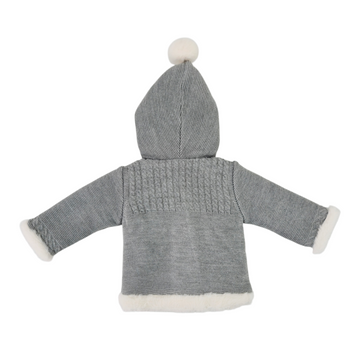 Cappotto Bimbo doppiopetto Grigio con cappuccio
