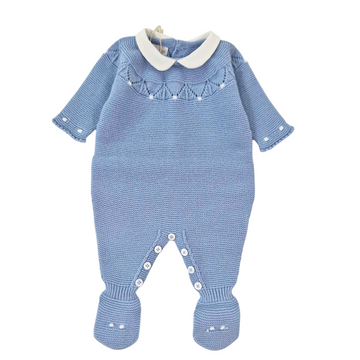 Tutina neonato con collo in piquet