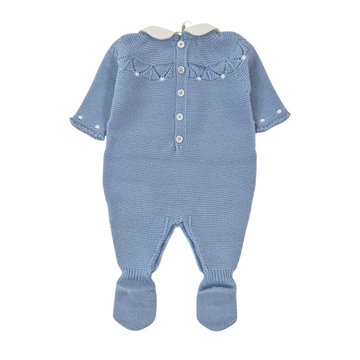 Tutina neonato con collo in piquet