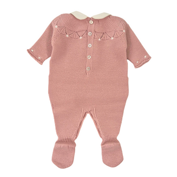 Tutina neonata con collo in piquet