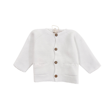 Cardigan in filo cotone neonato Basic