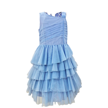 Abito Bimba cerimonia in tulle con balze