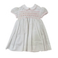 Vestina in cotone con ricamo punto smock