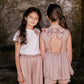 Top bimba mano seta cut out e fiocco