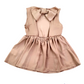 Top bimba mano seta cut out e fiocco