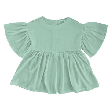 Camicia Bimba mano seta maniche volant