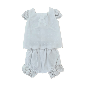 Completo neonata con pizzo sangallo