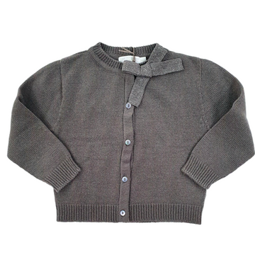 Cardigan bimba lana e cashmere con fiocco