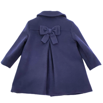 Cappotto bimba misto cashmere con fiocco