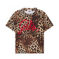 T-shirt Stampa Leopardata GCDS