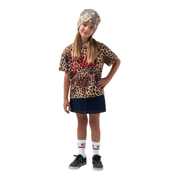 T-shirt Stampa Leopardata GCDS