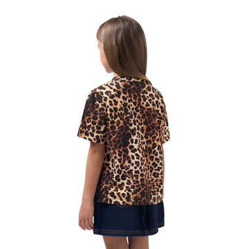 T-shirt Stampa Leopardata GCDS