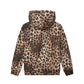 Felpa Cropped leopardata con cappuccio