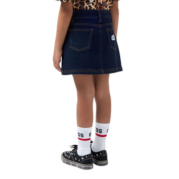 Gonna in Denim Blu Scuro GCDS