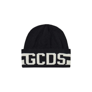 Cappello in maglia con logo GCDS