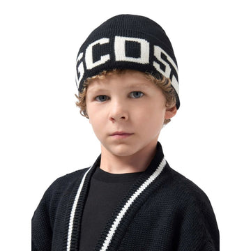 Cappello in maglia con logo GCDS