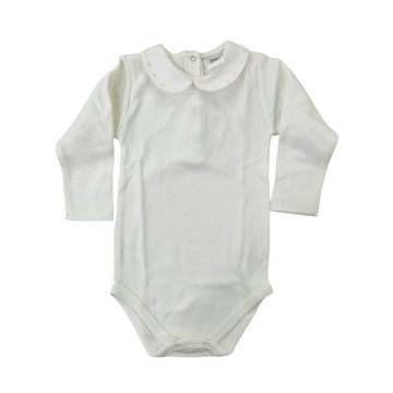 Body camicia m/lunga con ricamo rosa