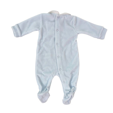 Tutina neonato ciniglia punto smock Cielo