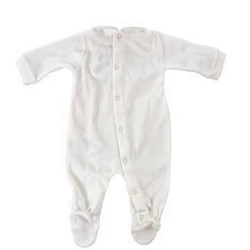 Tutina in ciniglia con punto smock panna