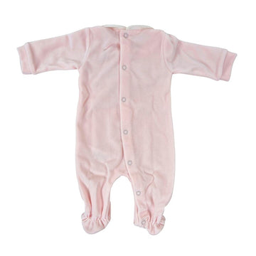 Tutina neonata ciniglia con punto smock Rosa