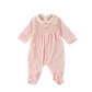Tutina in ciniglia neonata con punto smock