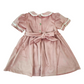 Abito Bimba in velluto ricamo punto smock