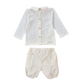 Completo neonato cotone e velluto punto raso