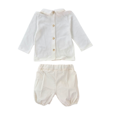 Completo neonato cotone e velluto punto raso