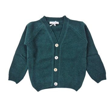 Cardigan Bambino in tricot verde
