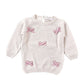 Pullover Bimba in tricot con fiocchetti
