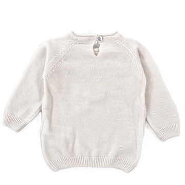Pullover Bimba in tricot con fiocchetti