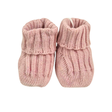 Scarpine neonata in lana e cashmere tricot