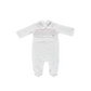 Tutina neonata in jersey con ricamo punto smock