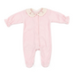 Tutina ciniglia Rosa ricamo rose sul colletto