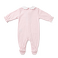 Tutina ciniglia Rosa ricamo rose sul colletto