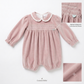 Pagliaccetto in velluto Rosa raso punto smock