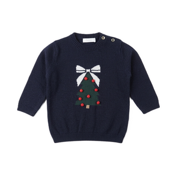 Pullover misto lana Albero con fiocco