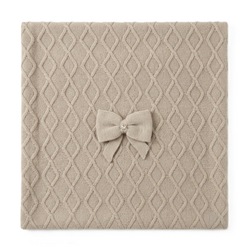 Copertina misto lana e cashmere con fiocco