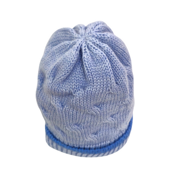 Cappellino pura lana neonato intrecciato