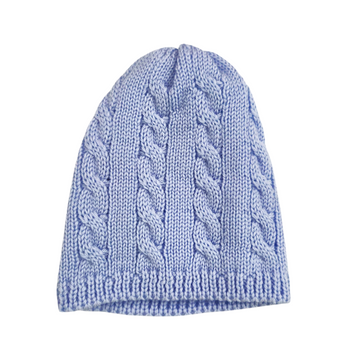 Cappellino neonato lana extrafine con trecce