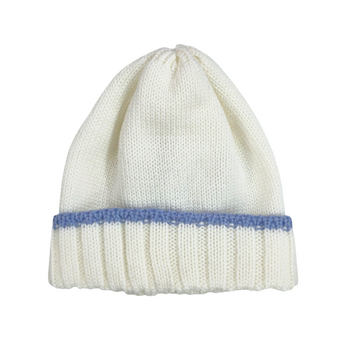 Cappellino neonato in pura lana con risvolto