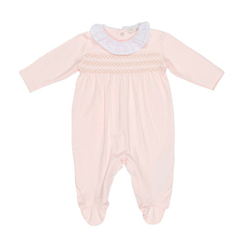 Tutina neonata cotone punto smock