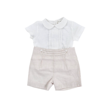 Completo neonato misto lino