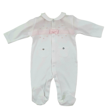 Tutina in cotone con fiocchetto