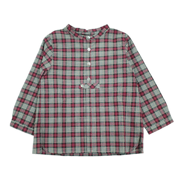 Camicia coreana in tartan Laranjinha