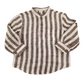 Camicia coreana bimbo a righe in puro lino
