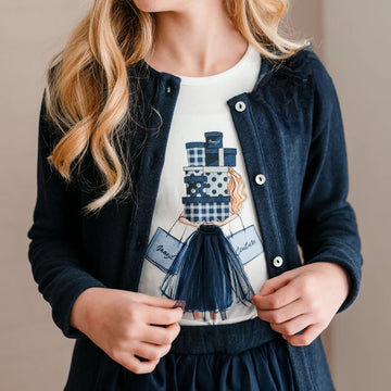 Cardigan Bambina in maglia girocollo