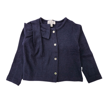 Cardigan bimba dettaglio fiocco spalla