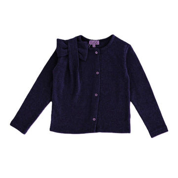 Cardigan bimba dettaglio fiocco spalla